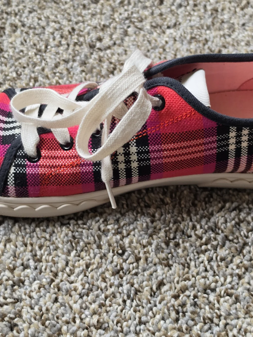 kate spade Pink Plaid Low-Top Sneakers